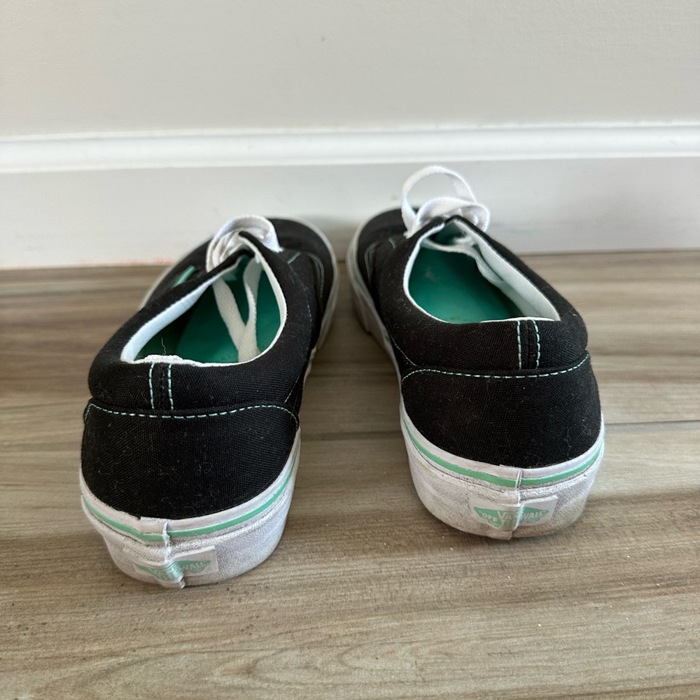 Vans Era 2 Tone Black and Teal Cockatoo Canvas Shoes - Picture 5 of 9